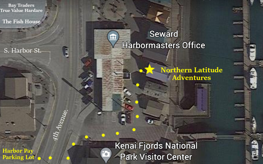 seward boat tour chek in map